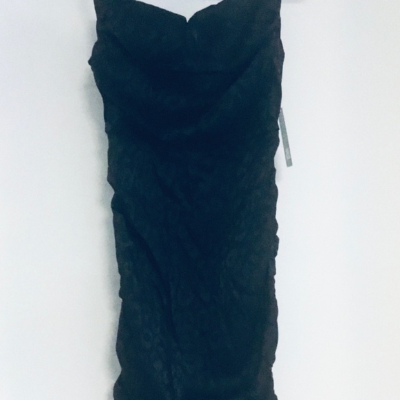 Wild Fable Womens Silky Black Mini Dress Sexy Short Side Ruched Smocked Back M - Picture 1 of 12